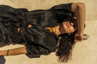 Black Satin Set