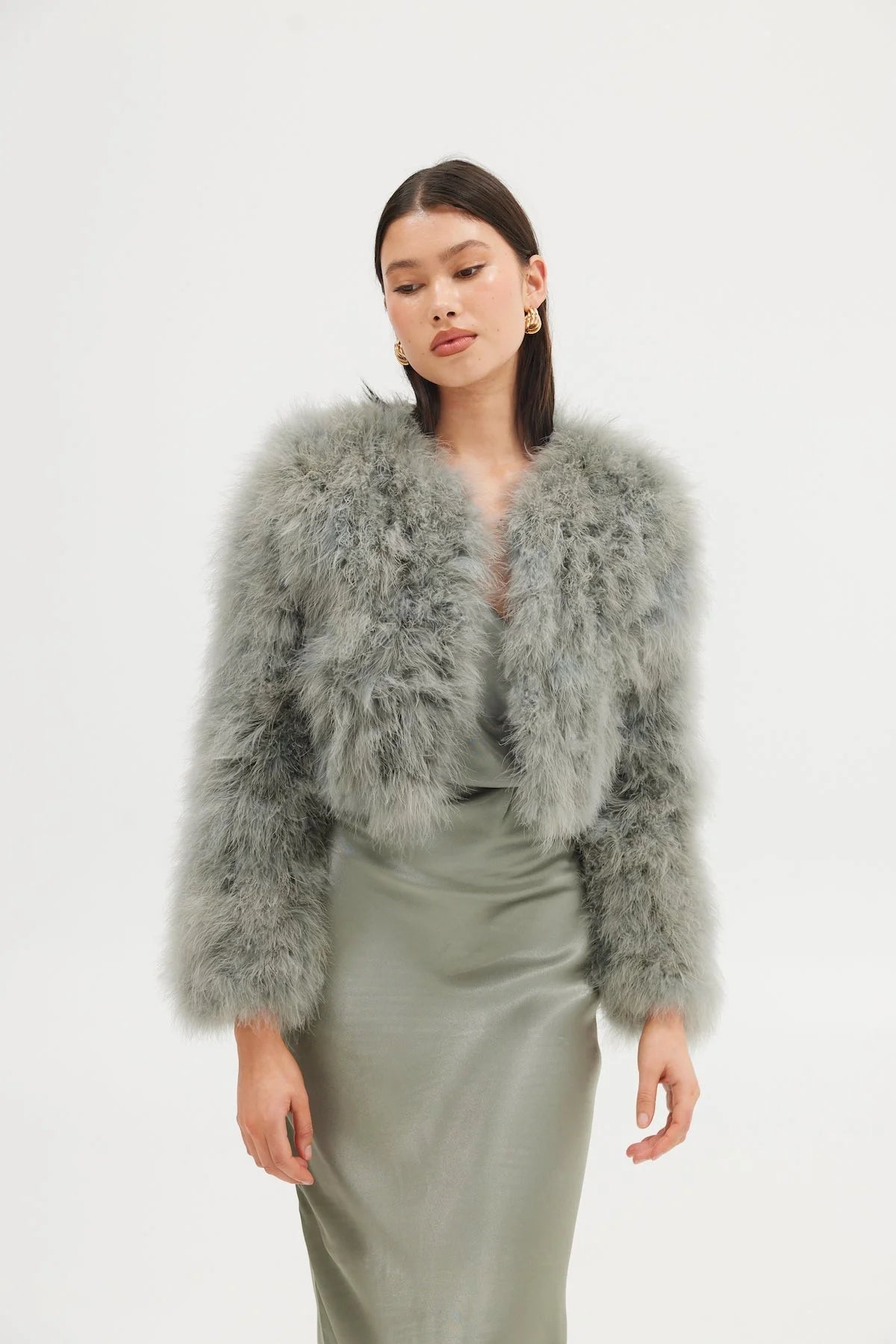 Manhattan Crop Jacket | Sage