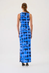Shibori Sleeveless Reversible Twist Front Maxi Dress