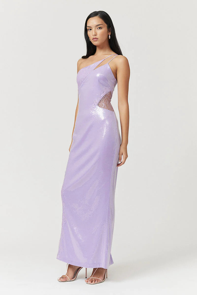 Tari Sequin One Shoulder Maxi Dress