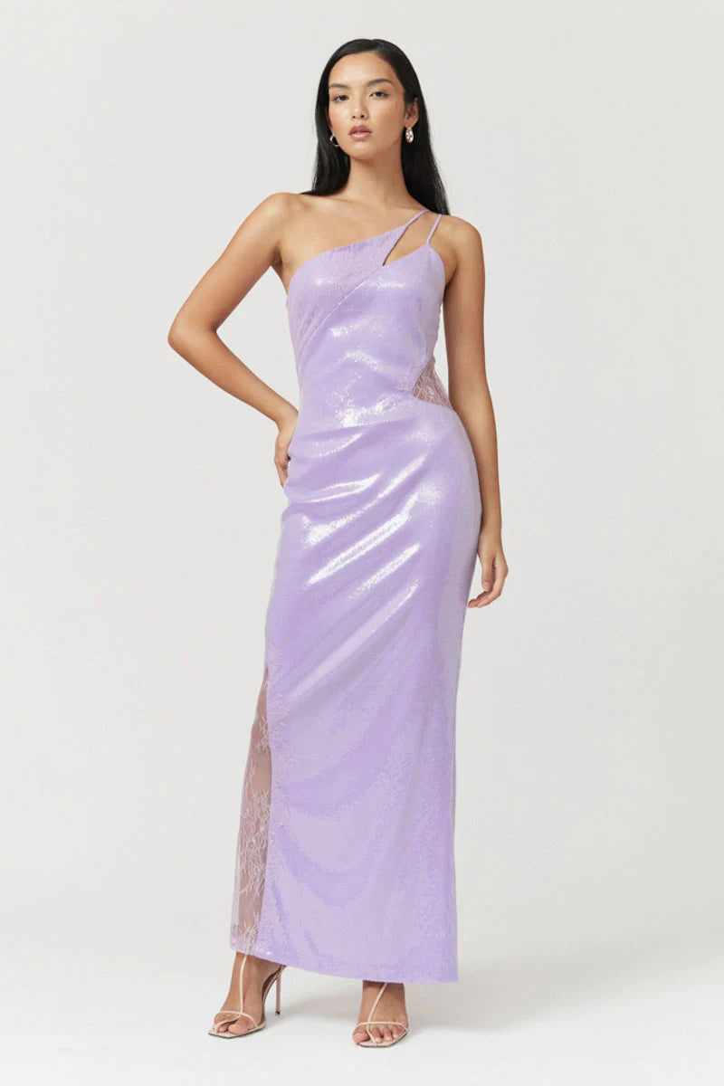 Tari Sequin One Shoulder Maxi Dress