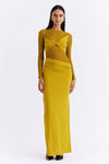 Auguste Long Sleeve Mesh Jersey Maxi | Citron