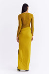 Auguste Long Sleeve Mesh Jersey Maxi | Citron