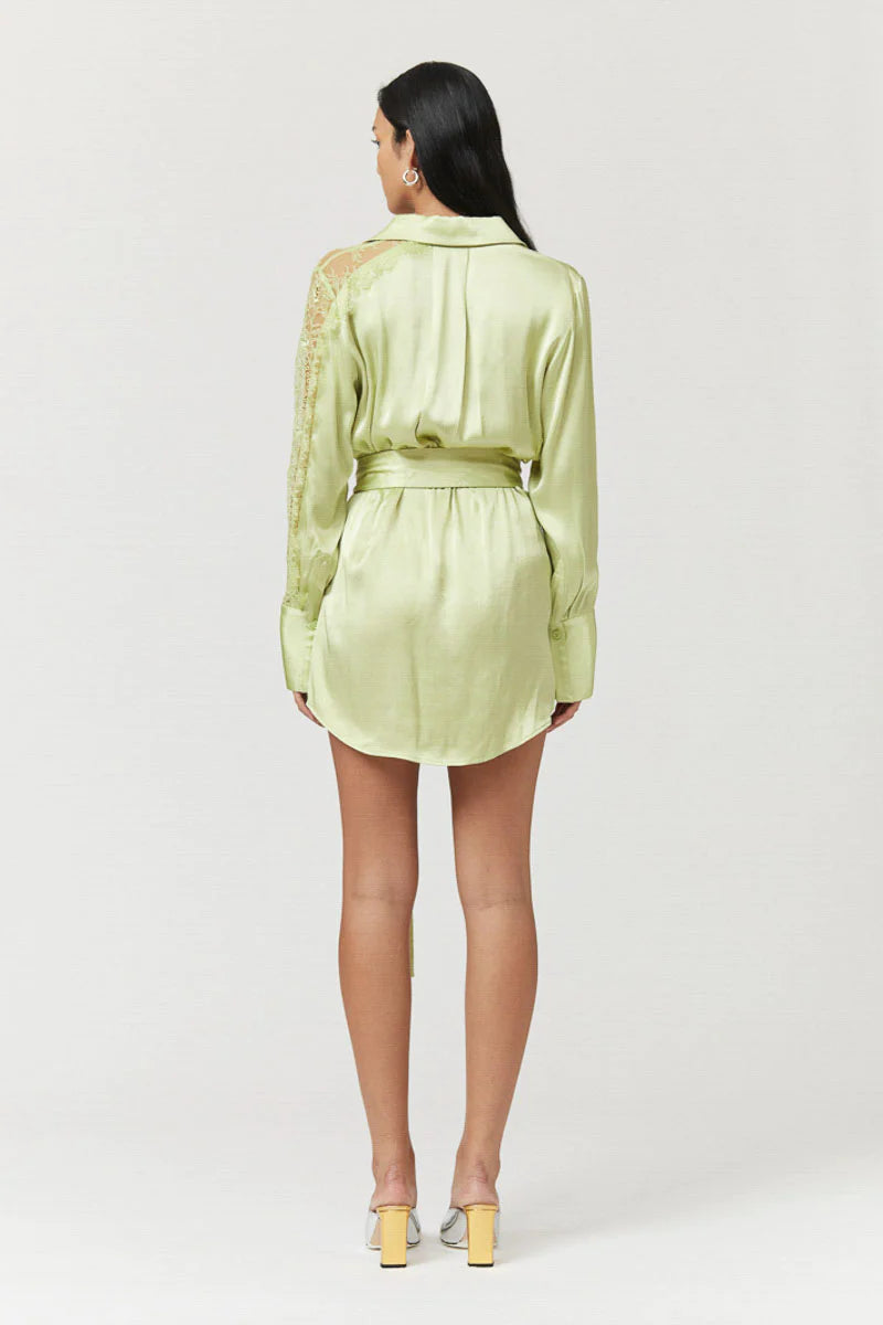 Nicky Mini Shirt Dress | Celery Green