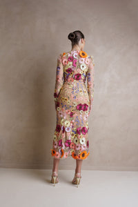 Shannon 3D Floral Midi Dress